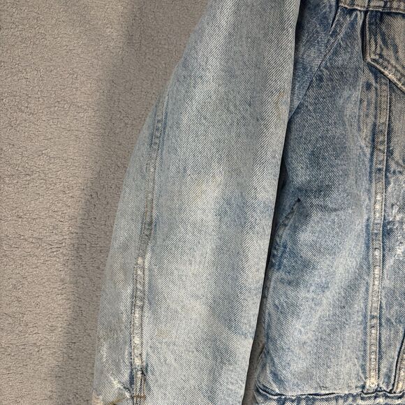 Vintage Levi’s Type 3 Trucker Jacket Sherpa Lined Distressed Size 40 Grunge - Picture 13 of 16